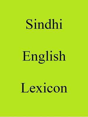 cover image of Sindhi English Lexicon
